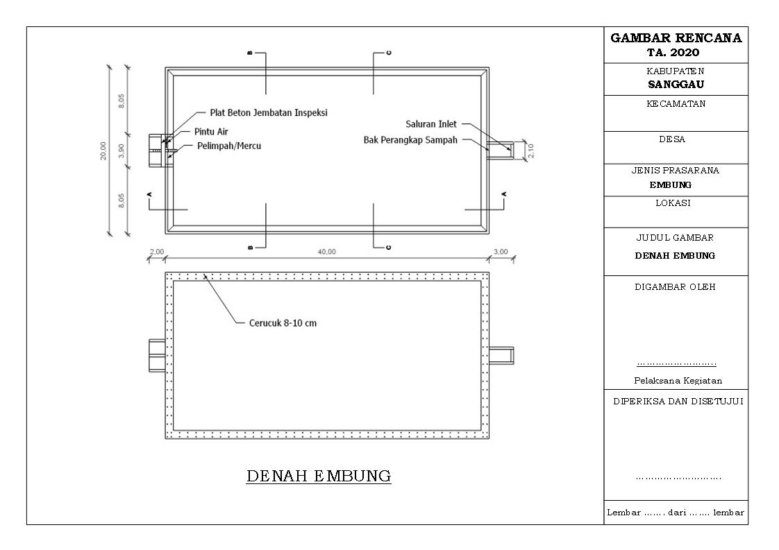 Gambar Desain Embung - KibrisPDR