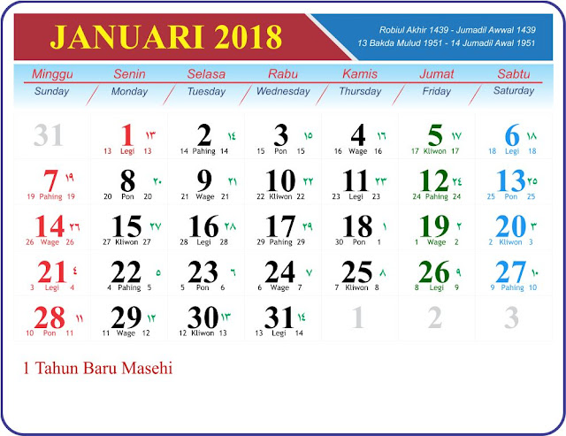 Detail Gambar Desain Kalender 2018 Nomer 7