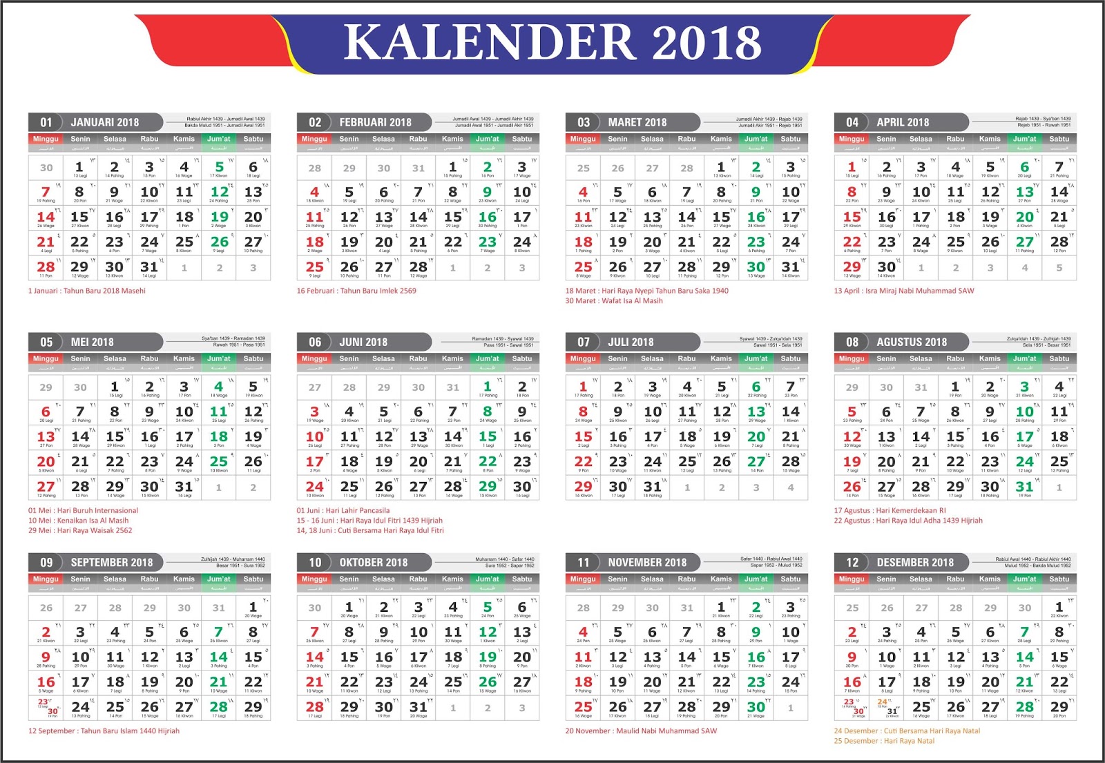 Detail Gambar Desain Kalender 2018 Nomer 17