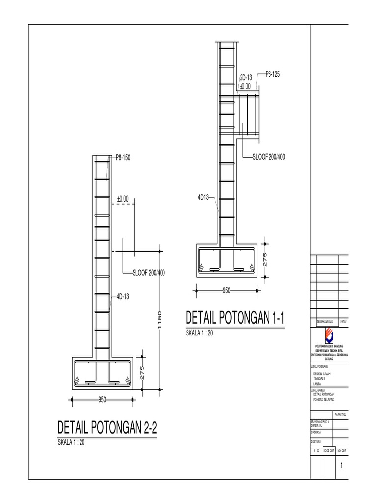 Detail Gambar Detail Pondasi Telapak Nomer 21