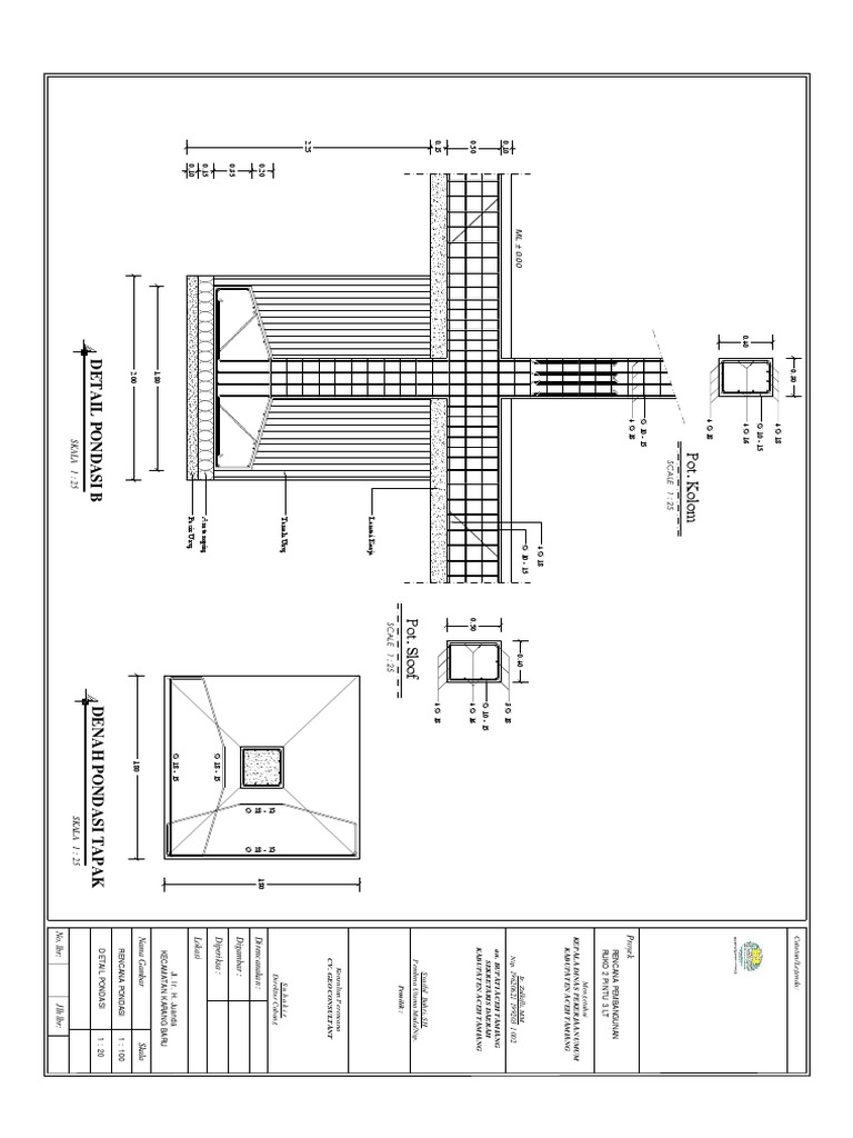 Detail Gambar Detail Pondasi Telapak Nomer 24