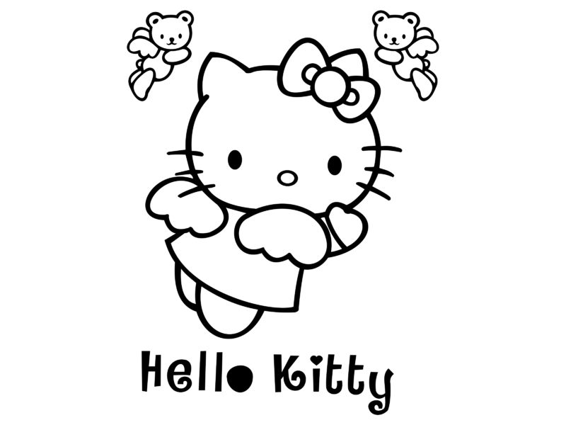 Detail Gambar Hello Kitty Hitam Putih Nomer 5