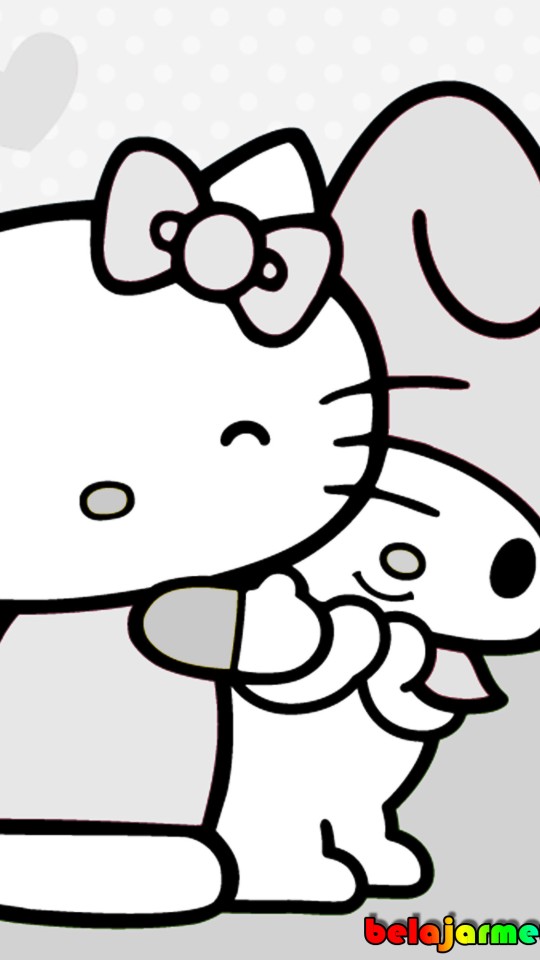 Detail Gambar Hello Kitty Hitam Putih Nomer 28
