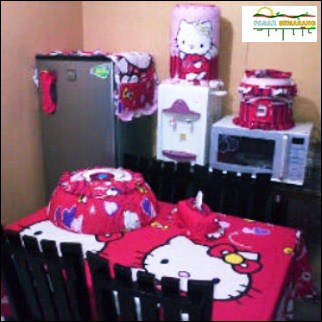 Detail Gambar Hello Kitty Kain Flanel Taplak Meja Nomer 4