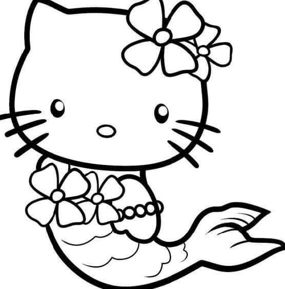 Detail Gambar Hello Kitty Warna Hitam Putih Nomer 4