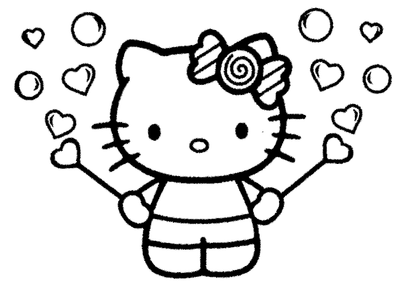 Detail Gambar Hello Kitty Warna Hitam Putih Nomer 6