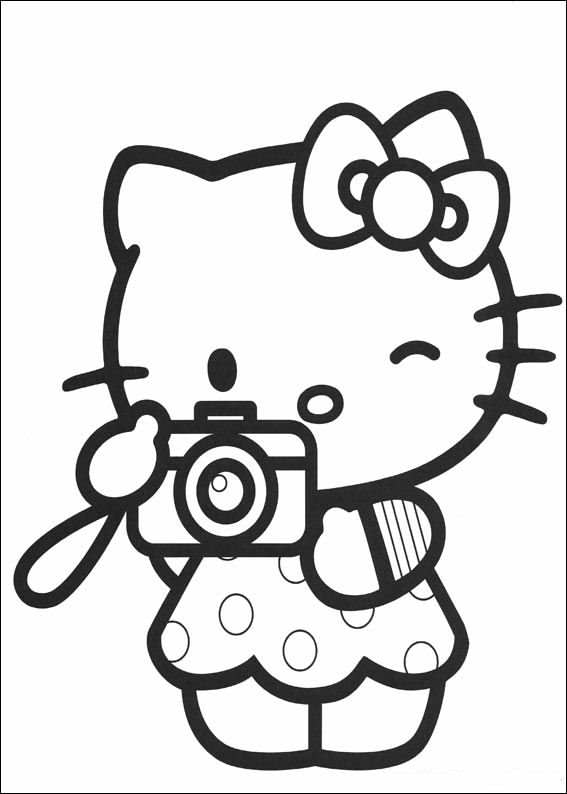 Detail Gambar Hello Kitty Warna Hitam Putih Nomer 8