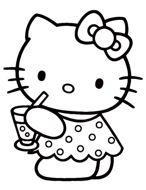 Detail Gambar Hello Kitty Yang Belum Diwarnai Nomer 14