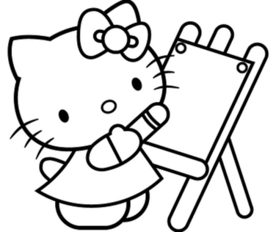 Detail Gambar Hello Kitty Yang Belum Diwarnai Nomer 16