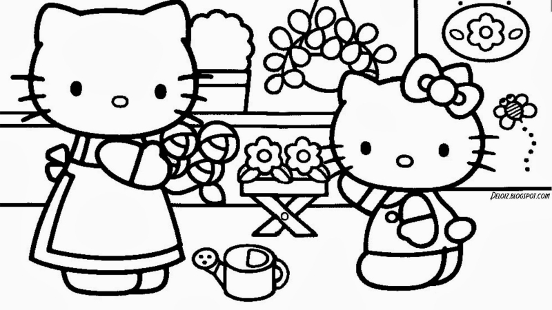 Detail Gambar Hello Kitty Yang Belum Diwarnai Nomer 39