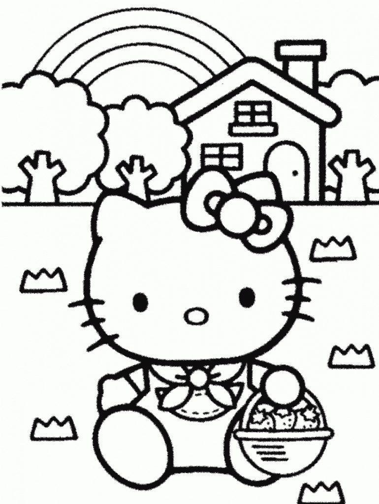 Detail Gambar Hello Kitty Yang Belum Diwarnai Nomer 5