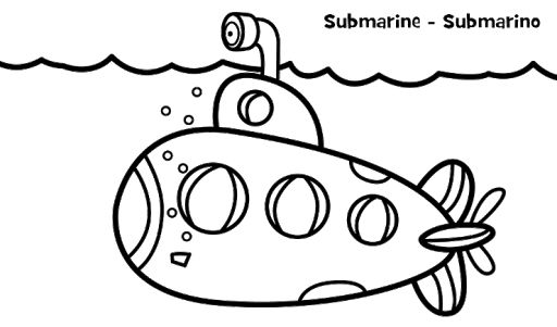 Gambar Kapal Selam Hitam Putih Untuk Diwarnai - KibrisPDR