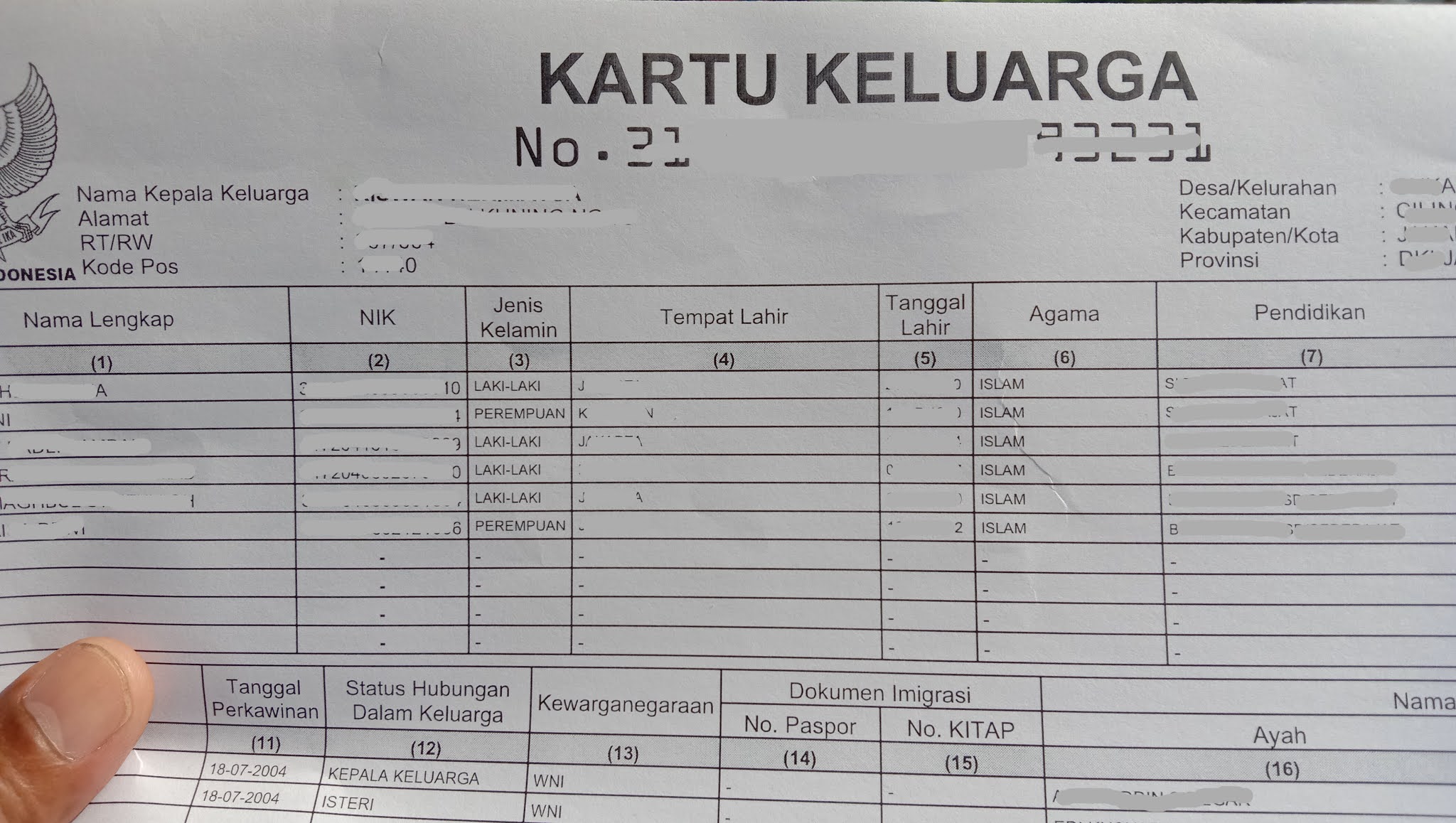 Detail Gambar Kartu Keluarga Yang Jelas Nomer 25