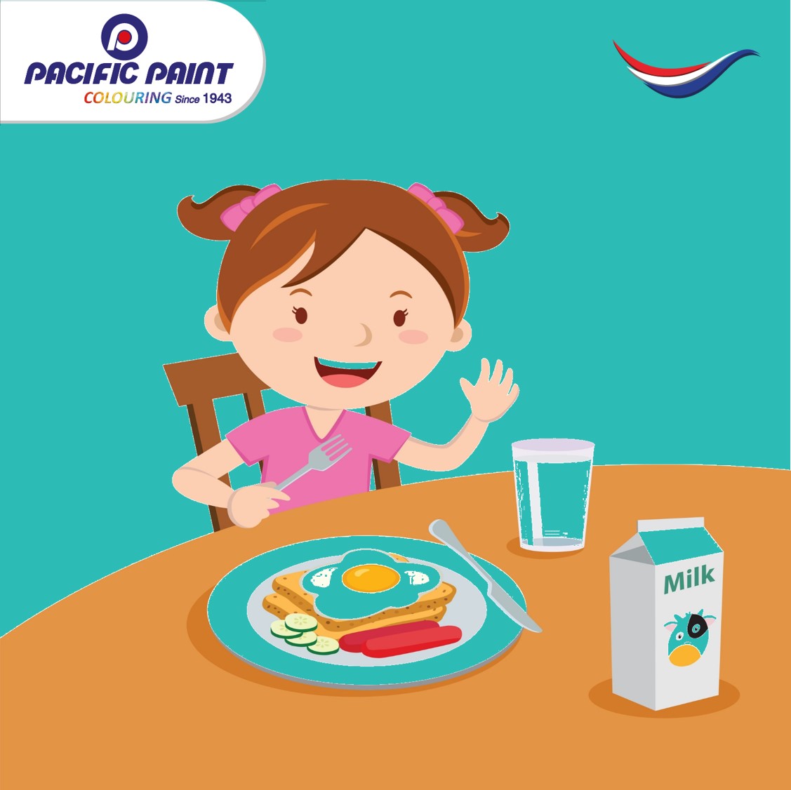 Detail Gambar Kartun Anak Sedang Sarapan Nomer 40