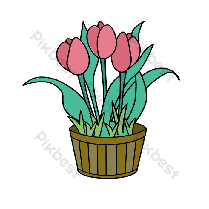 Detail Gambar Kartun Bunga Tulip Vektor Nomer 36