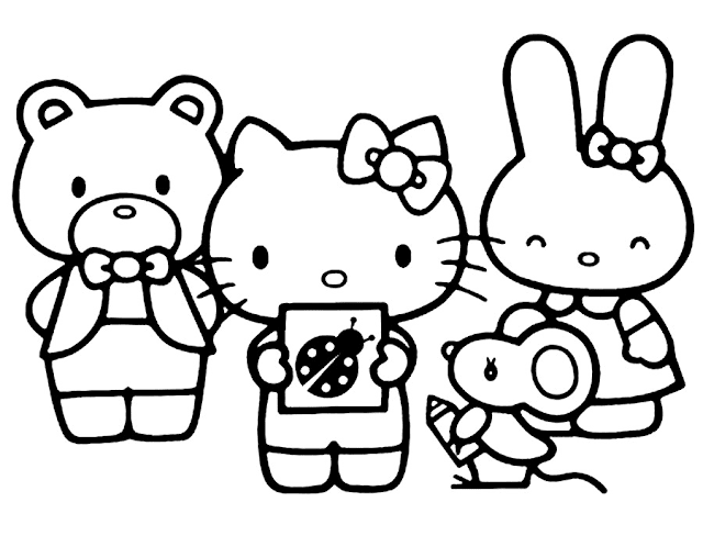 Detail Gambar Kartun Hello Kitty Untuk Diwarnai Nomer 7