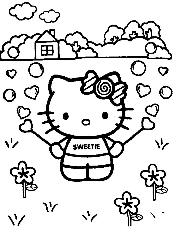Detail Gambar Kartun Hello Kitty Untuk Diwarnai Nomer 42
