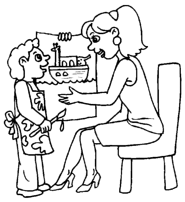 Detail Gambar Kartun Ibu Dan Anak Untuk Mewarnai Nomer 27
