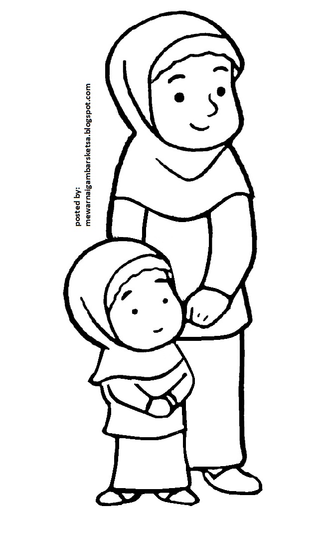 Detail Gambar Kartun Ibu Dan Anak Untuk Mewarnai Nomer 5