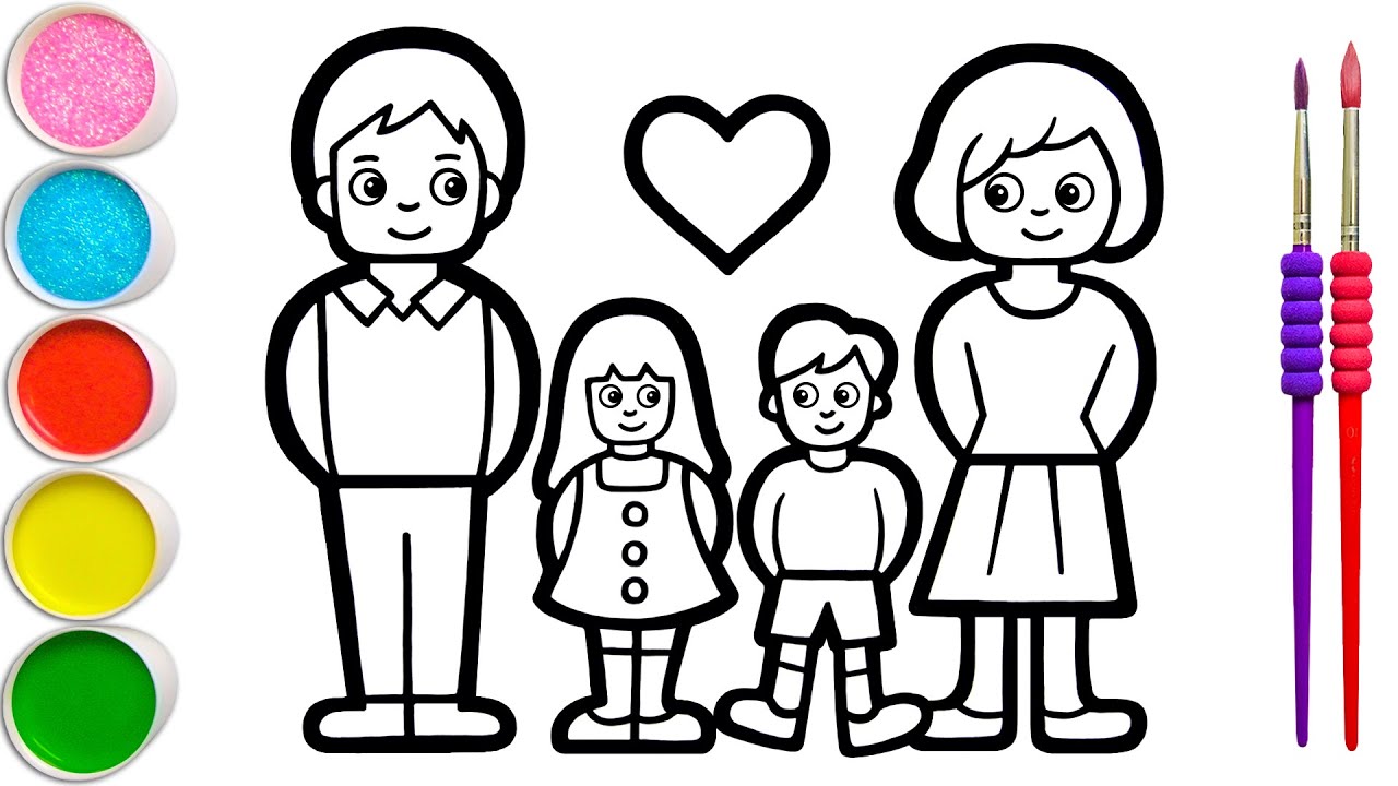 Detail Gambar Kartun Keluarga Untuk Diwarnai Nomer 4