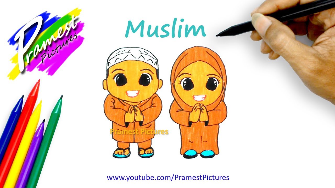 Detail Gambar Kartun Muslim Untuk Menggambar Nomer 9