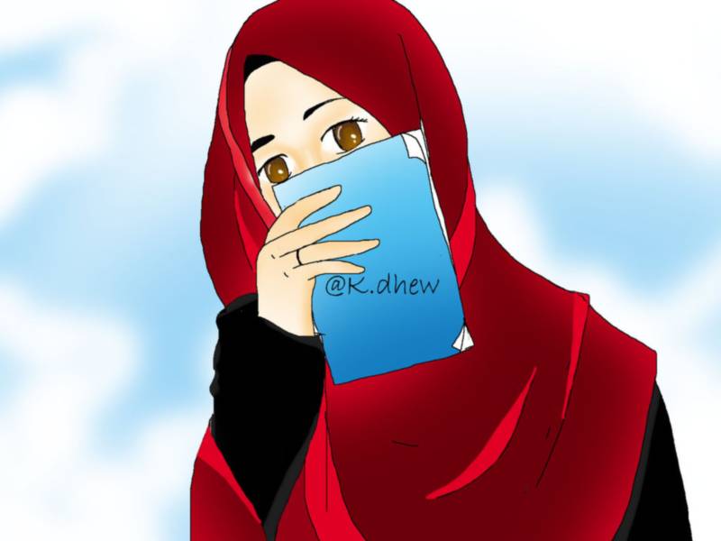 Detail Gambar Kartun Muslimah Membaca Buku Nomer 14