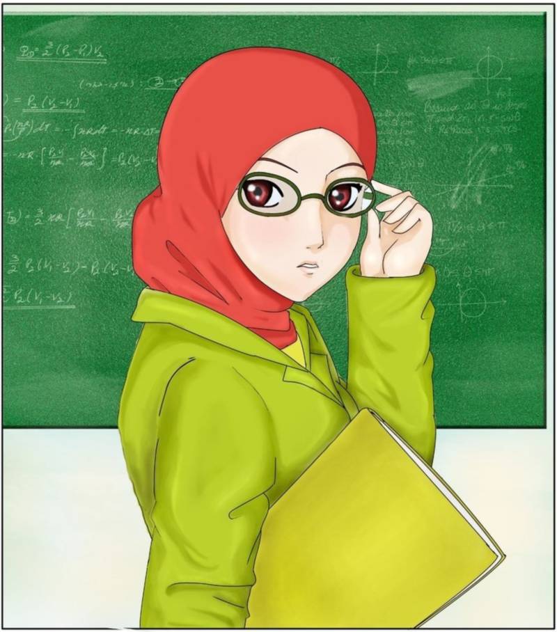 Detail Gambar Kartun Muslimah Membaca Buku Nomer 18