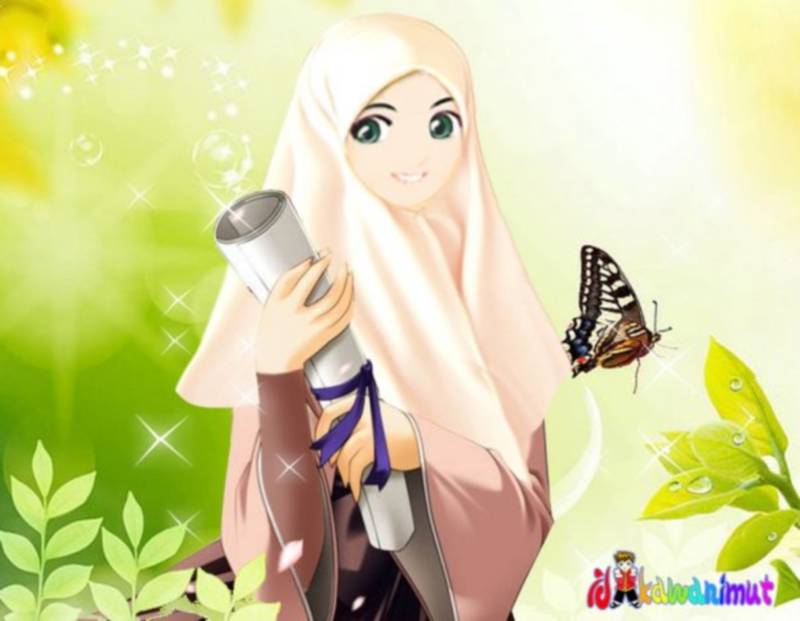 Detail Gambar Kartun Muslimah Membaca Buku Nomer 21