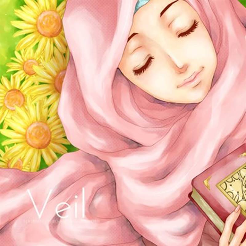 Detail Gambar Kartun Muslimah Membaca Buku Nomer 26