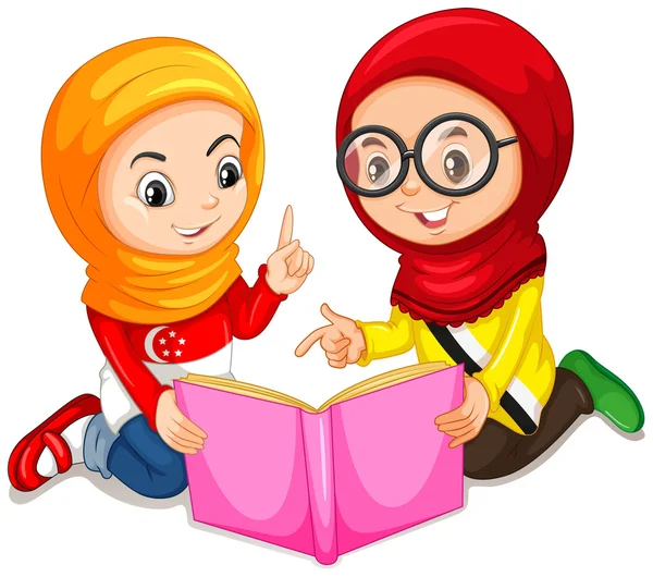 Detail Gambar Kartun Muslimah Membaca Buku Nomer 30