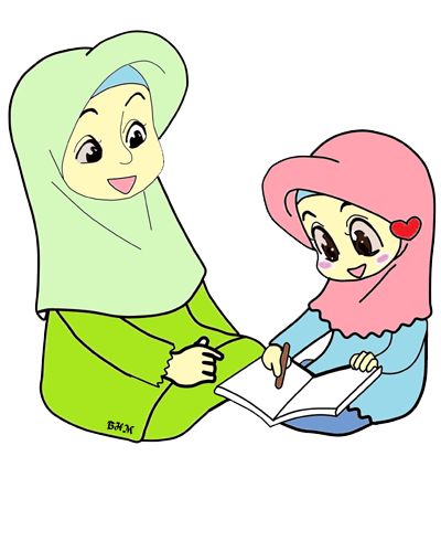 Detail Gambar Kartun Muslimah Membaca Buku Nomer 33