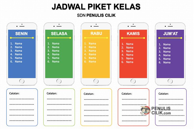 Detail Gambar Kertas Harian Untuk Jadwal Piket Nomer 2