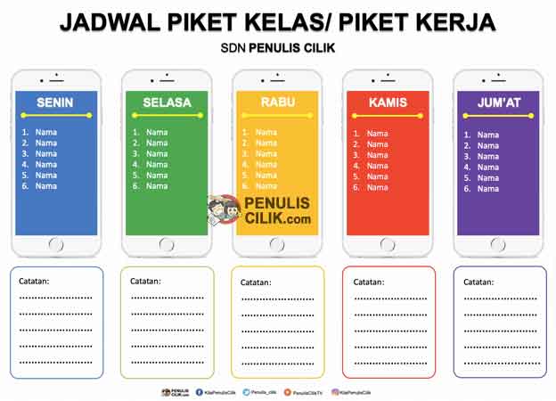 Detail Gambar Kertas Harian Untuk Jadwal Piket Nomer 6