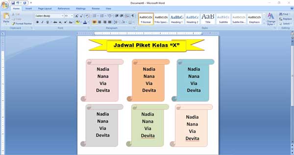 Detail Gambar Kertas Harian Untuk Jadwal Piket Warna Lucu Nomer 5