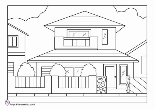 Detail Gambar Kosong Putih Gambar Rumah Hitam Putih Untuk Diwarnai Keluarga Nomer 9