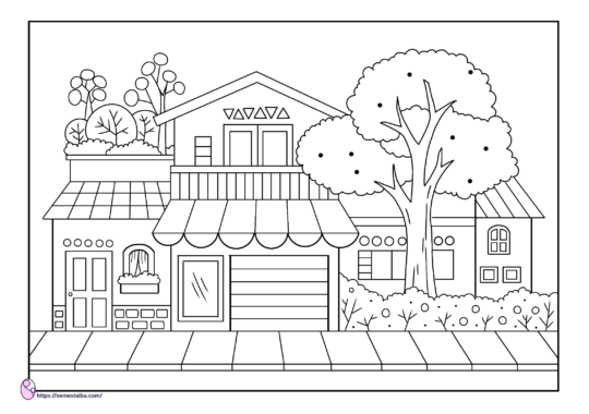 Detail Gambar Kosong Putih Gambar Rumah Hitam Putih Untuk Diwarnai Keluarga Nomer 5