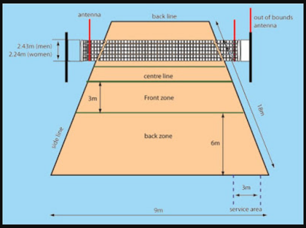Detail Gambar Lapangan Bola Voli Beserta Ukuran Nya Nomer 55