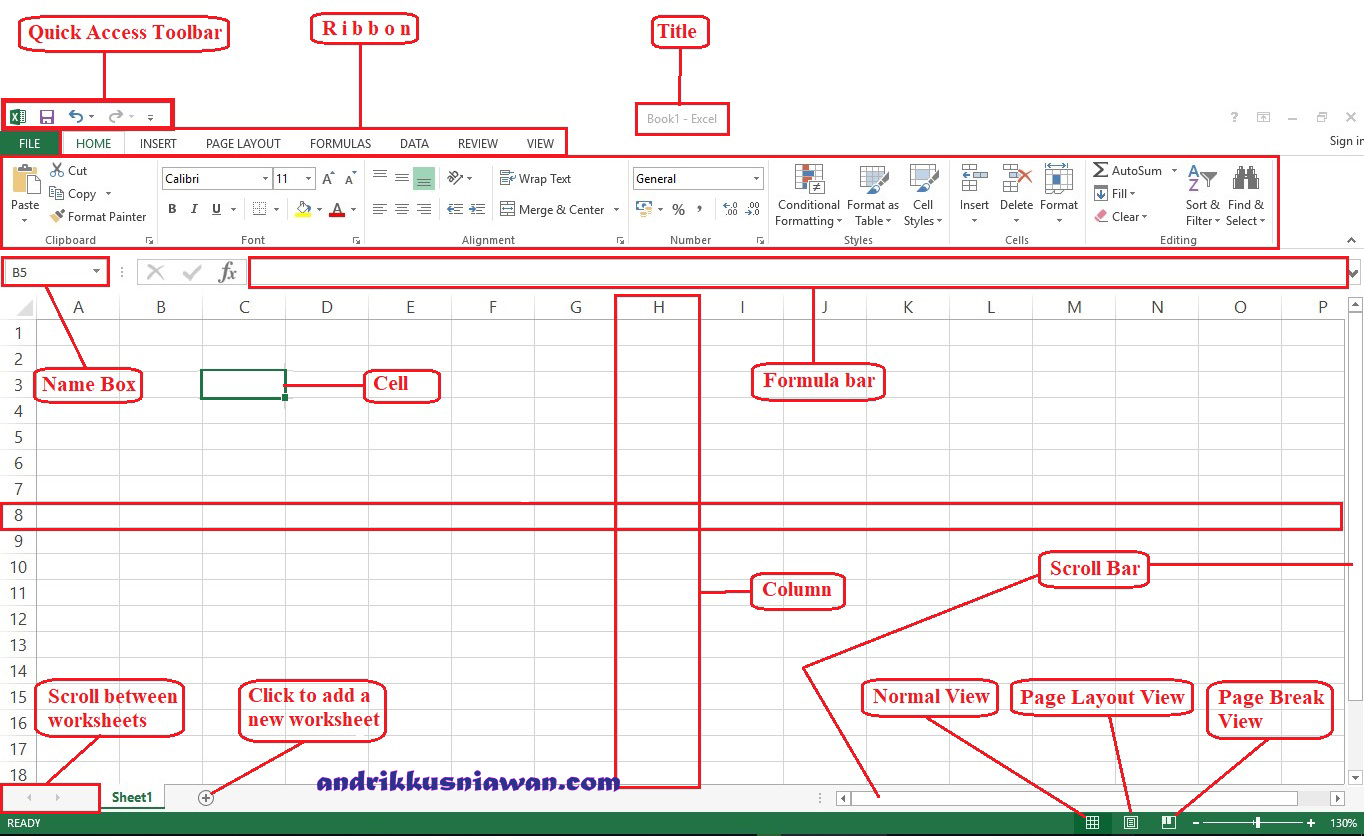 Detail Gambar Lembar Kerja Excel Beserta Fungsinya Masing Masing Nomer 11