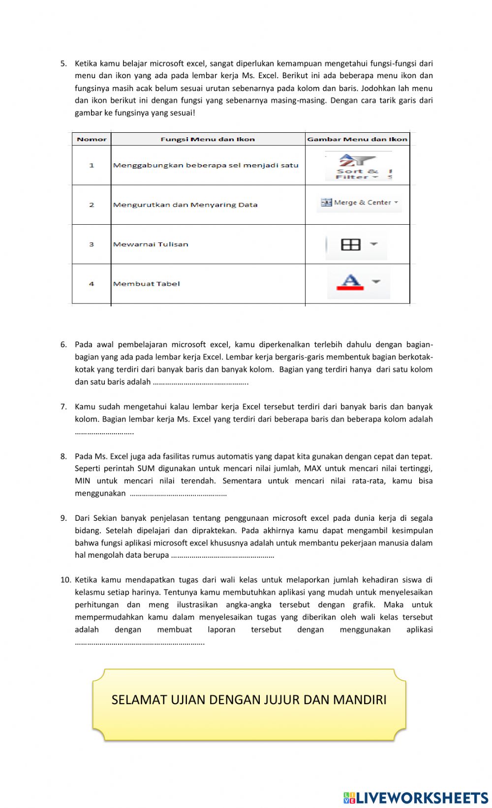 Detail Gambar Lembar Kerja Excel Beserta Fungsinya Masing Masing Nomer 38