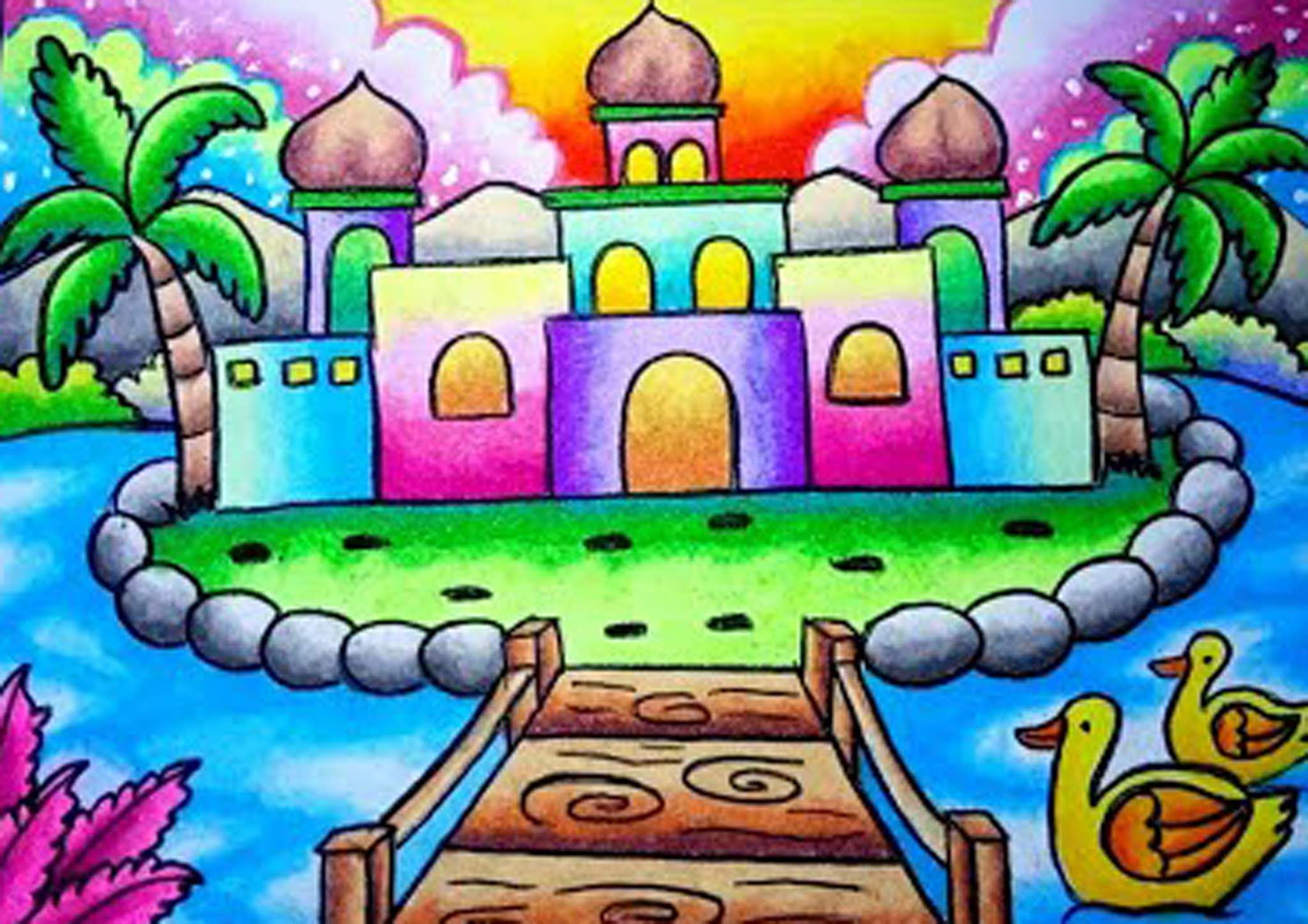 Detail Gambar Masjid Untuk Melukis Gambar Kartun Muslim Untuk Menggambar Nomer 31