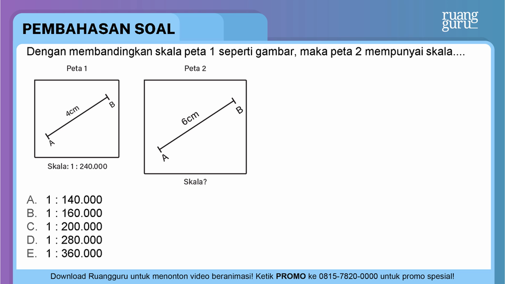 Detail Gambar Menghitung Skala 2 Buah Peta Nomer 49