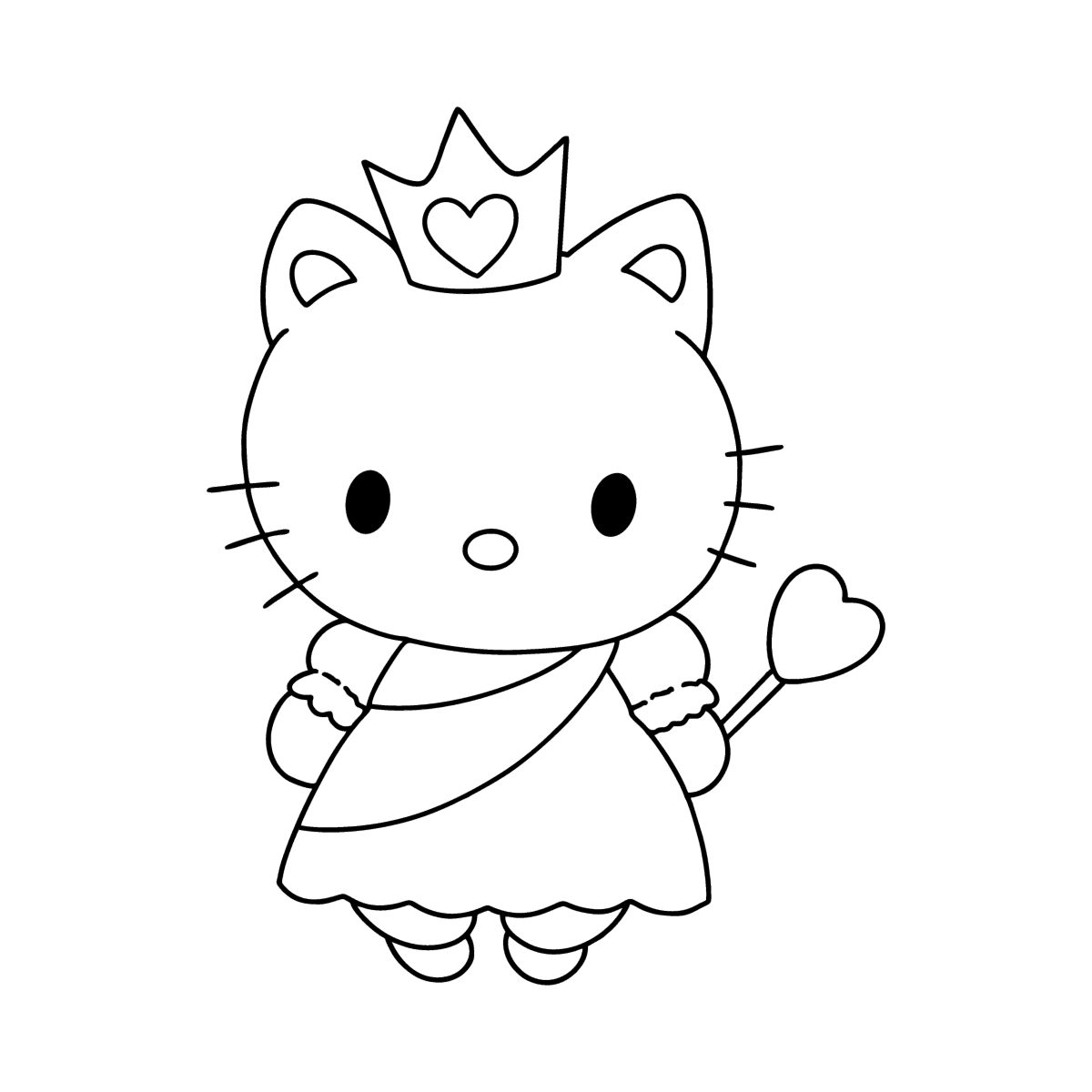 Detail Gambar Mewarnai Hello Kitty Nomer 30