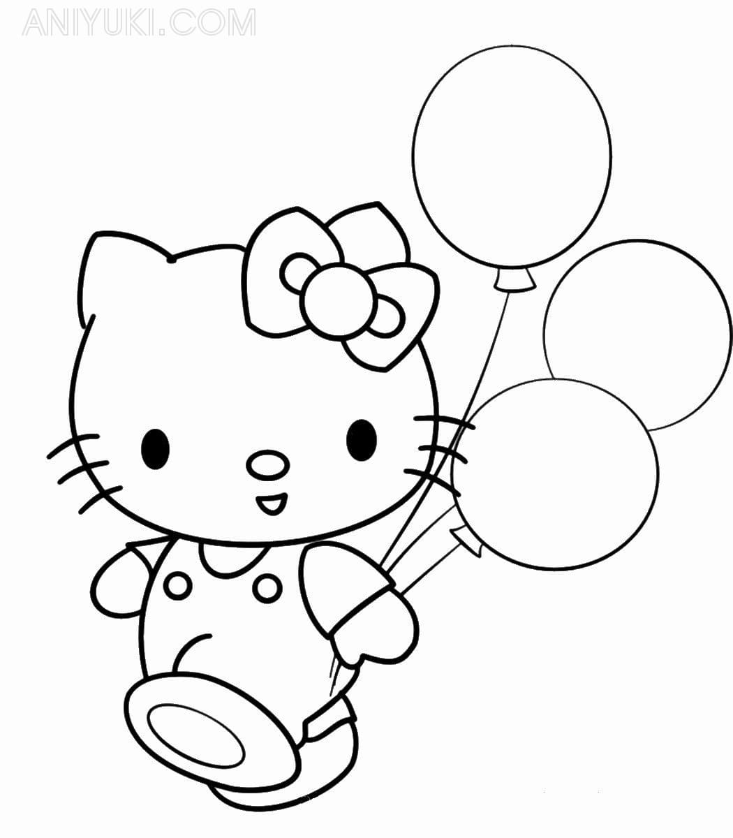 Detail Gambar Mewarnai Hello Kitty Nomer 35