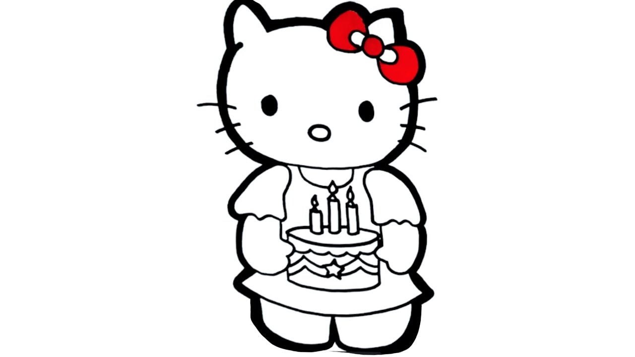 Detail Gambar Mewarnai Hello Kitty Ulang Tahun Nomer 32