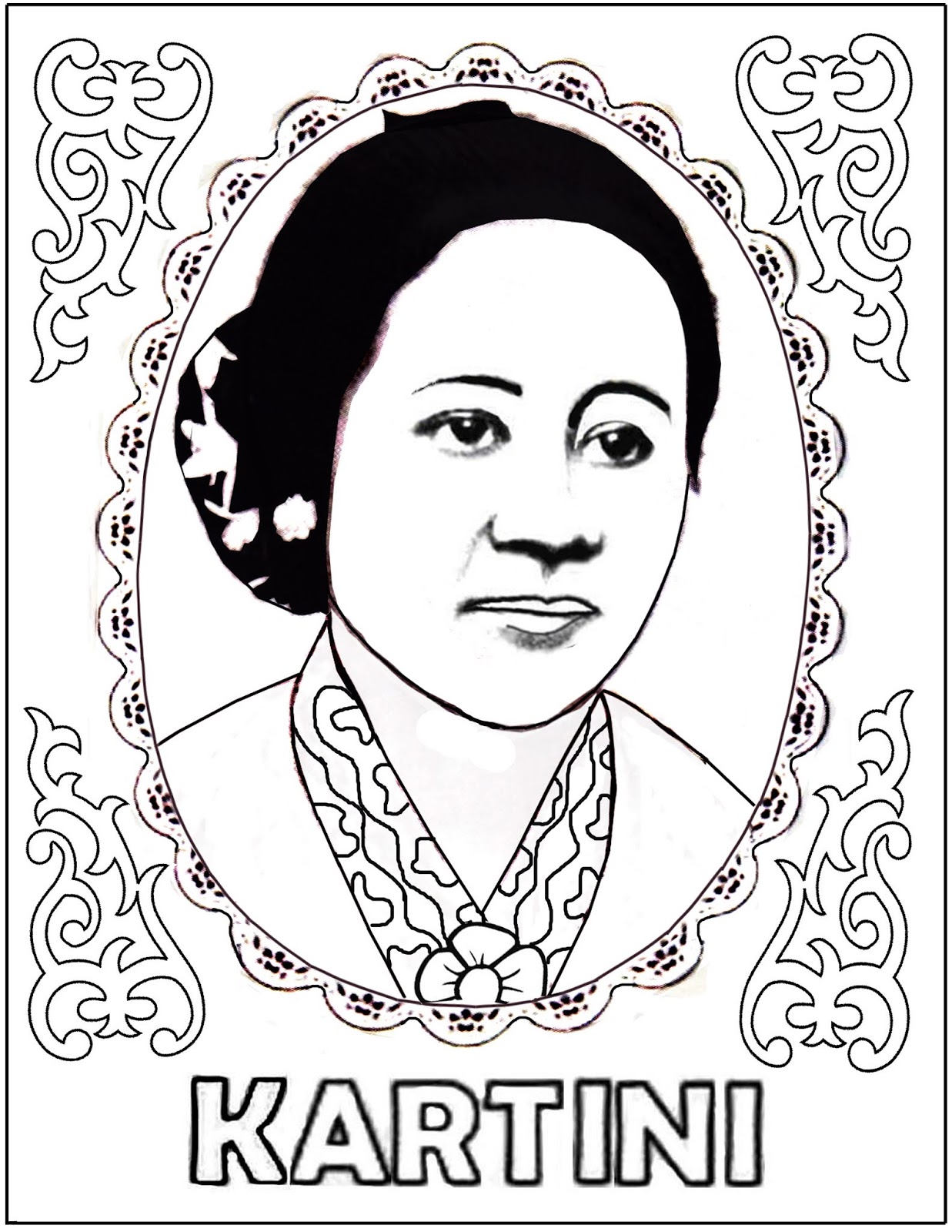 Gambar Mewarnai Ibu Kita Kartini Gambar Mewarnai Kartini - KibrisPDR