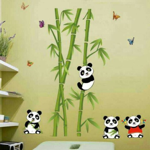 Detail Gambar Panda Untuk Hiasan Dinding Dan Bambu Nomer 2