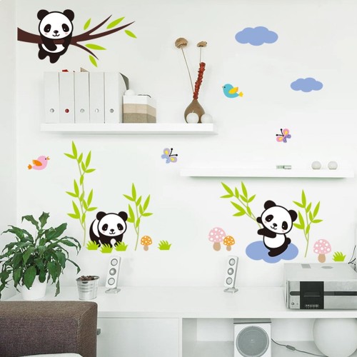 Detail Gambar Panda Untuk Hiasan Dinding Dan Bambu Nomer 18