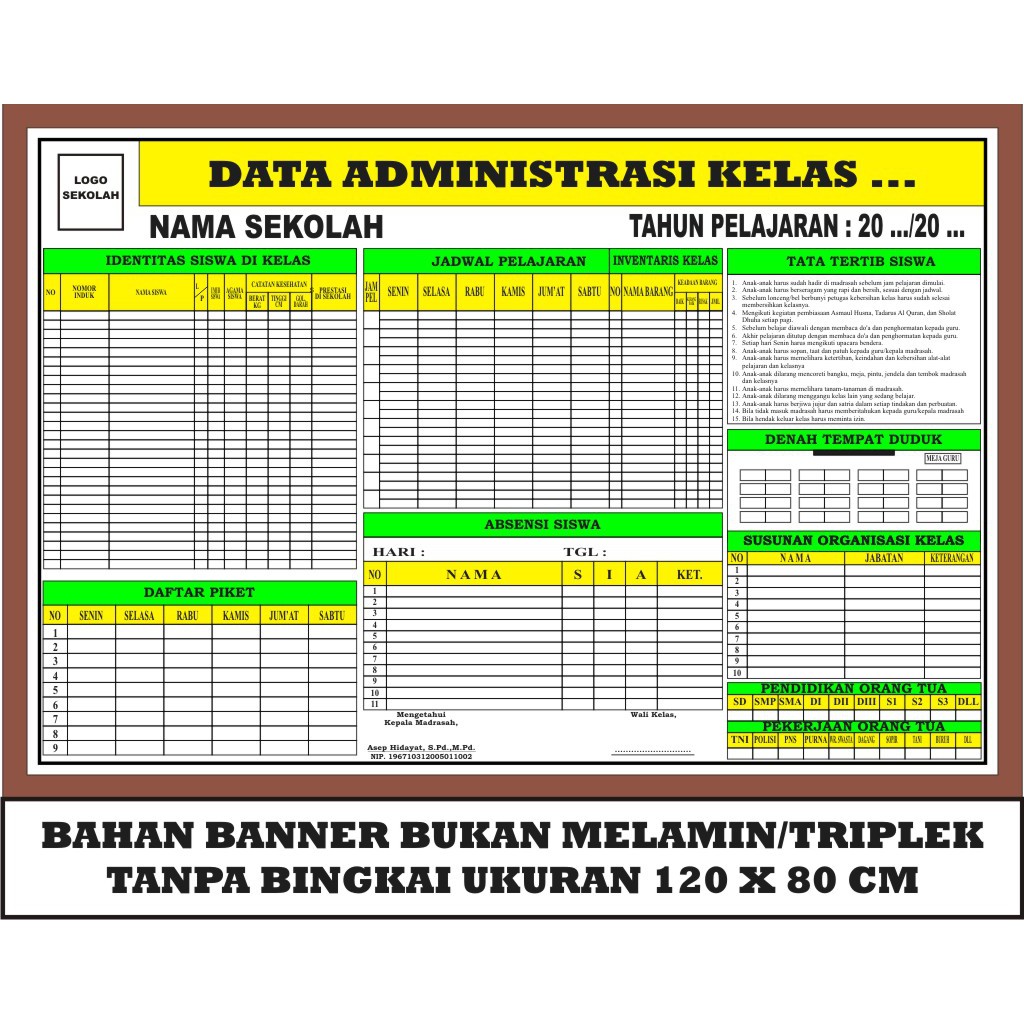 Detail Gambar Papan Data Absen Siswa Nomer 15