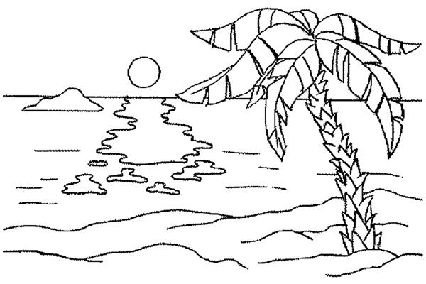 Detail Gambar Pemandangan Pantai Hitam Putih Untuk Diwarnai Nomer 42