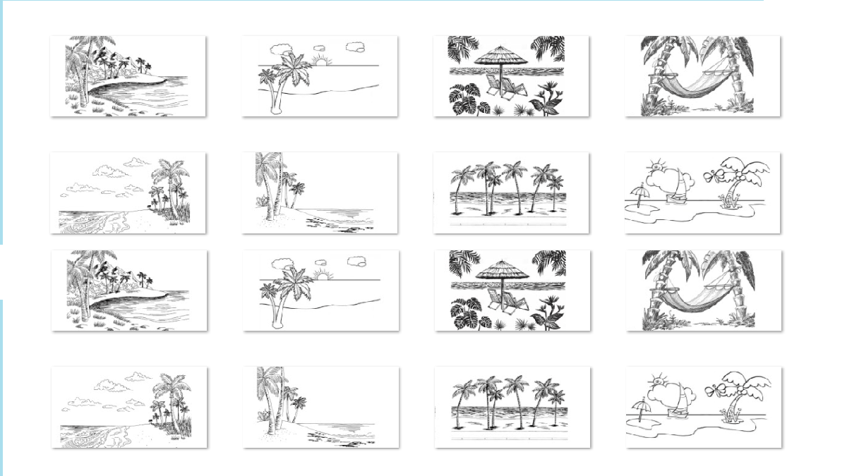 Detail Gambar Pemandangan Pantai Hitam Putih Untuk Diwarnai Nomer 43